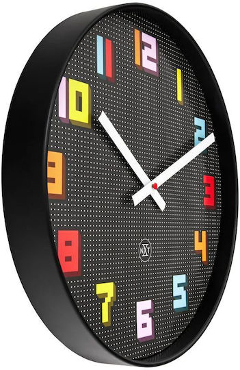Wanduhr 35cm-leise Schwarz Mehrfarbig ABS 'Spiel' 7372zw