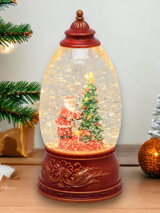 Weihnachtliche Schneekugel Beleuchtet mit dem Weihnachtsmann 11x11x11cm 1Stück