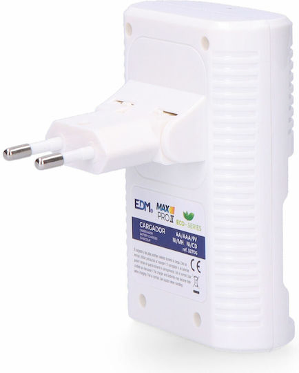 EDM Grupo Charger 4 Batteries Ni-Cd/Ni-MH Size AA/AAA/9V in White color