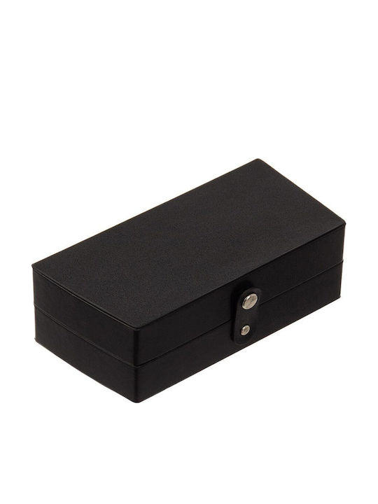 Davidts Metallic Jewellery Box with Drawer and Mirror Black 28x17.5x15cm