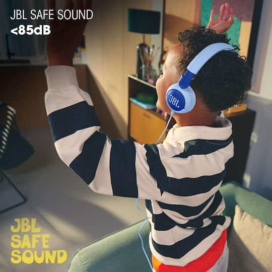 JBL Junior 320 Wired On Ear Headphones with Radio Blue