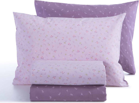 Nef-Nef Homeware Duvet Cover Set Cotton Queen with 2 Pillowcases 240x230 Lorelay Lilac (036306)