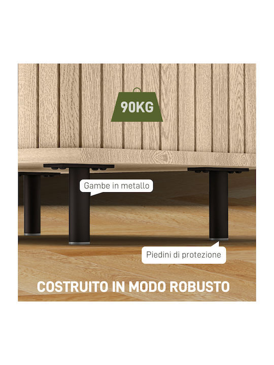 Wooden Bedside Tables with Metal Legs Brown 2 Pieces 48x40x48cm