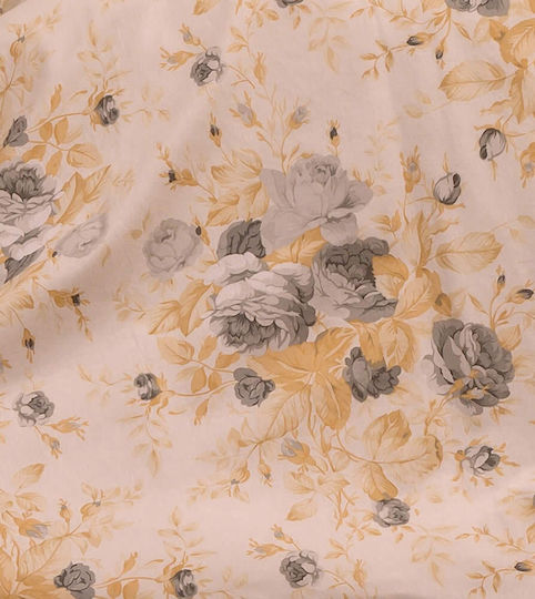Melinen Duvet Cover Cotton Single 165x245 Peonia Grey