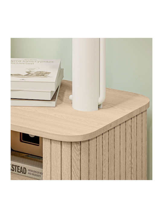 Wooden Bedside Tables with Metal Legs Brown 2 Pieces 48x40x48cm