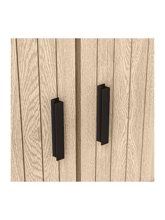 Wooden Bedside Tables with Metal Legs Brown 2 Pieces 48x40x48cm