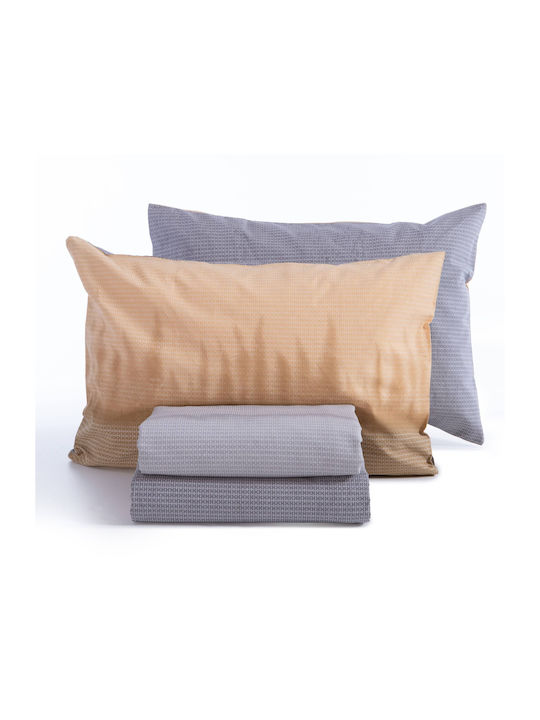 Nef-Nef Homeware Σετ Παπλωματοθήκη Βαμβακερή Μονή με Μαξιλαροθήκη 170x240cm Honor Honey