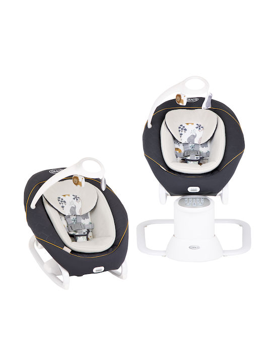 Graco Electric Baby Relax Swing All Ways Soother with Music and Vibration Into the Wild Bleumarin for Child up to 9kg