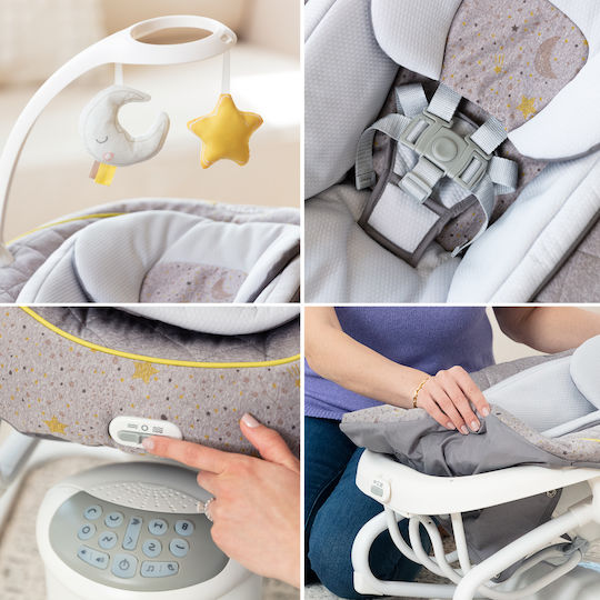 Graco Elektrisch Baby Relax Schaukel All Ways Soother mit Musik und Vibration Into the Wild Bleumarin für Kind bis 9kg