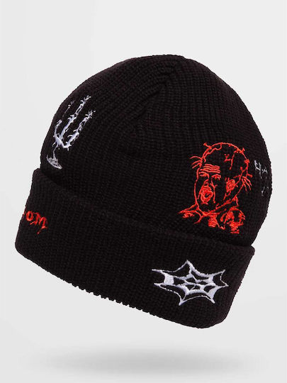 Keutchi Beanie Unisex Σκούφος Πλεκτός σε Μαύρο χρώμα