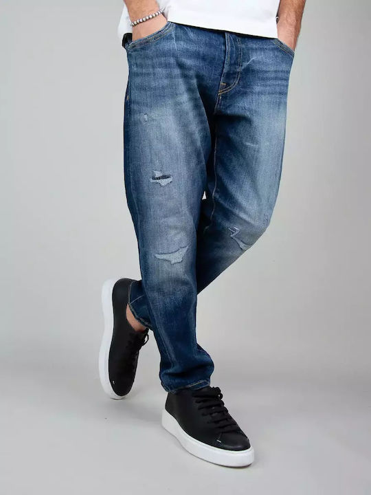 Herren Jeanshose Gekürzt Elastisch Blue Denim