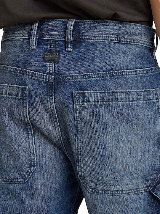 Carpenter 3d Men's Jeans Pants with Loose Fit Blue