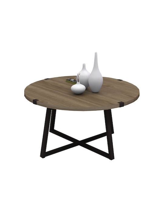 Rundes Beistelltisch Mauricio Holz Nussbaum Anthrazit M78xB78xH43cm