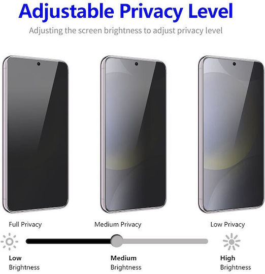Anti-spy Full Face Tempered Glass Μαύρο (Galaxy S24 FE)