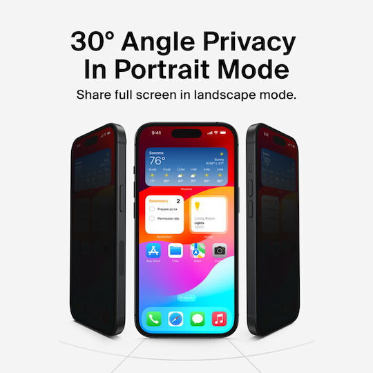 Belkin Privacy Tempered Glass (iPhone 17 / 17 Pro / 16 Pro)