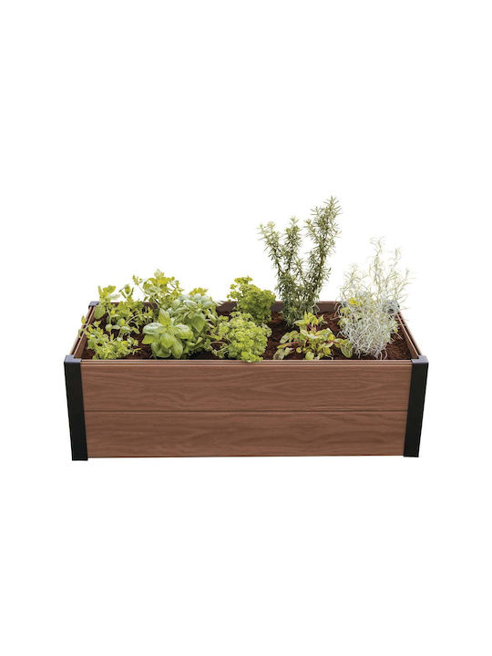 Maple Trough Rectangular Flower Bed 106x52x32cm Brown