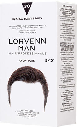 Lorvenn Man Color Pure Hair Dye no Ammonia 30 Natural Black Chestnut 40ml