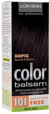 Lorvenn Color Balsam Полуперманентна Боя За Коса Без Амоняк 101 Черно 60ml