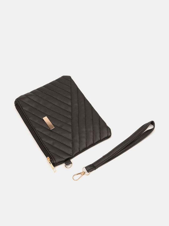 Quilted Black Clutch Bag