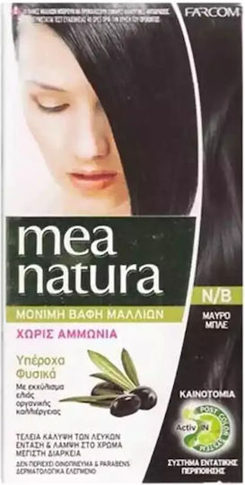 Farcom Mea Natura Βαφή Μαλλιών Χωρίς Αμμωνία Ν/Β Μαύρο/Μπλέ 60ml