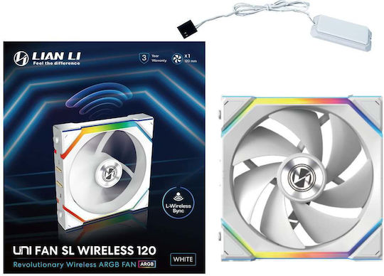 Lian Li UNIFAN SL Wireless Case Fan 120mm with RGB Lighting 1pcs White