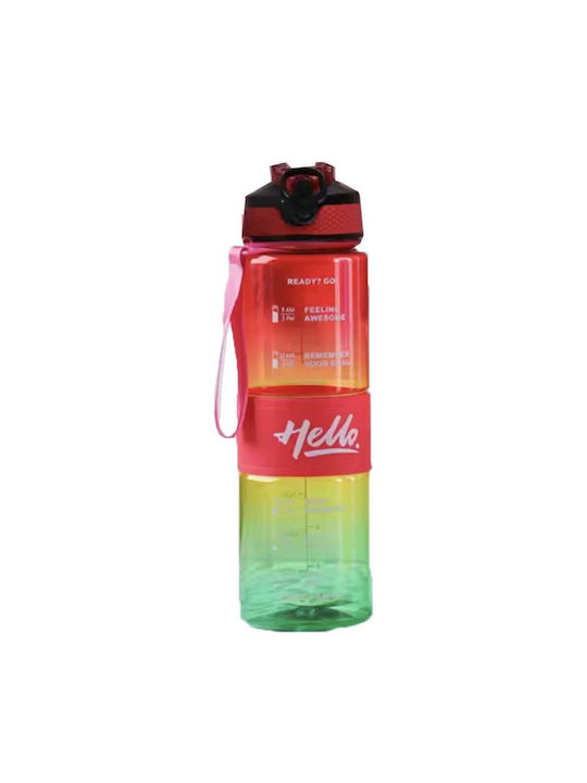 Αθλητικό Παγούρι Πλαστικό 1000ml Κόκκινο