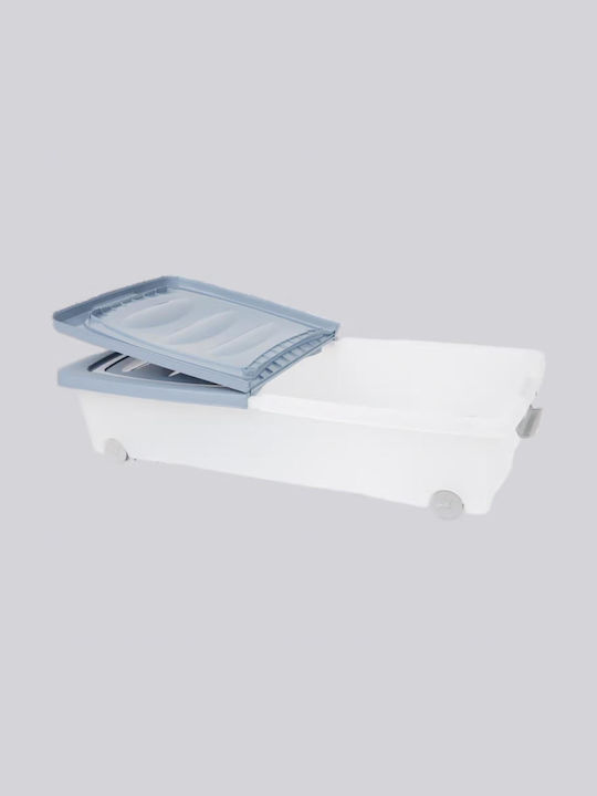 Koopman Plastic Storage Box with Wheels and Lid Blue 80x40x17cm