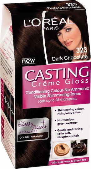 L'Oreal Paris Casting Creme Gloss Temporary Hair Dye no Ammonia 323 Darkest Chocolate 48ml