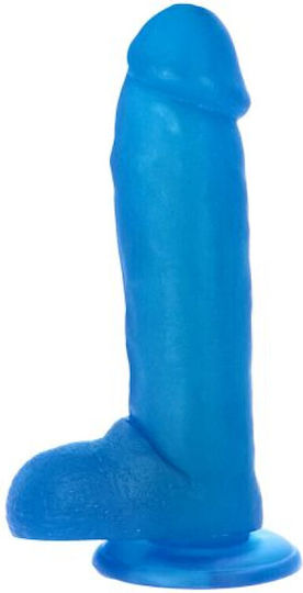 Toyz4lovers Glass Dildo with Balls and Suction Cup Blue 31cm