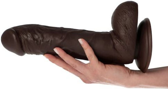 Toyz4lovers Glass Dildo with Balls and Suction Cup Brown 28cm