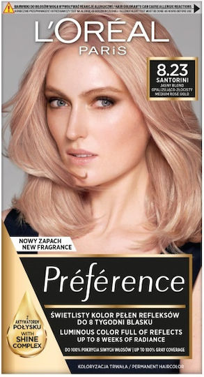 L'Oreal Paris Preference Hair Dye 8.23 Medium Rose Gold