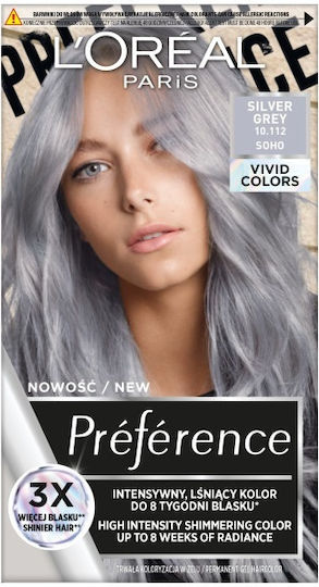 L'Oreal Paris Preference Vivid Colors Hair Dye 10.112 Silvergrey