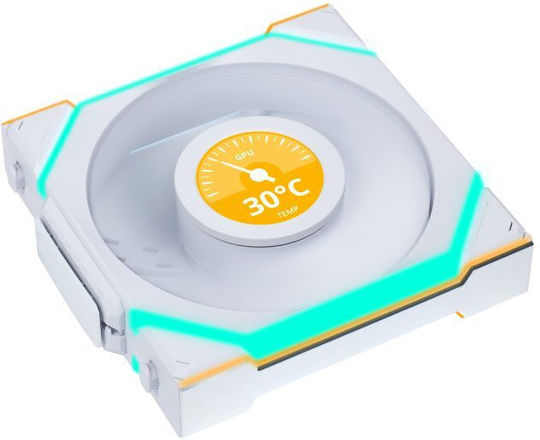 Lian Li UNIFAN SL Wireless LCD Case Fan 120mm (1900rpm / 58.08cfm) με RGB Φωτισμό 3τμχ Λευκό