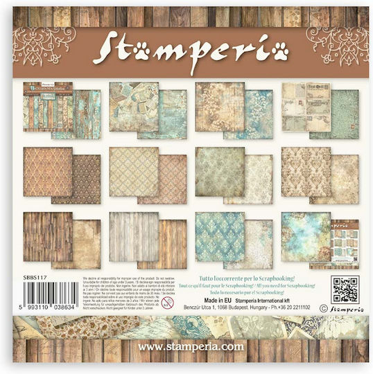 Stamperia Scrapbooking 170gr/m² 10 Blätter 10Stück