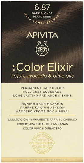 Apivita My Color Elixir Βαφή Μαλλιών Χωρίς Αμμωνία 6.87 Ξανθό Σκούρο Περλέ 50ml