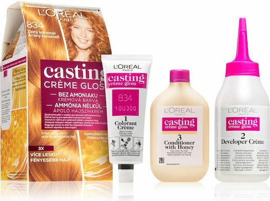 L'Oreal Paris Casting Creme Gloss Temporary Hair Dye no Ammonia 834 Hot Caramel 48ml