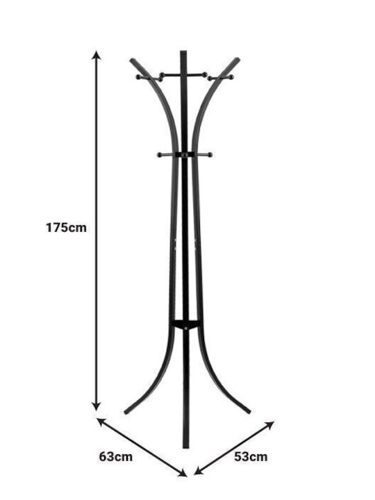 Pakketo Metallic Coat Rack White Bamile 51x63x175cm