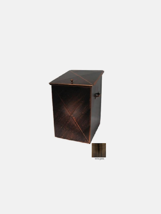 GTMED Μεταλλικό Κουτί Αποθήκευσης Ξύλων 32x50x40cm Χρυσό