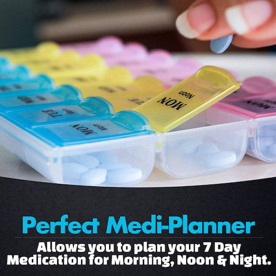 Cute Puffy Organizer Medications Vitamins Supplements Three Compartments Per Day