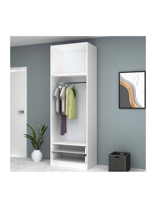 Double Door Wardrobe Ricardo with Loft White 80x51.8x240cm