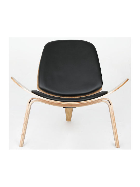Edgar Armchair from Leatherette Black 92x80x76cm