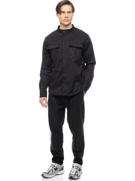 Long Sleeve Denim Overshirt Black
