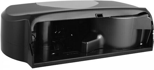 Dispenser de prosoape de hârtie două role cu diametru maxim 23 cm 28.6 x 50.3 x 14.1 crom negru