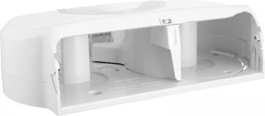 Dispenser pentru prosoape de hârtie, două role, diametru maxim 23 cm, 28.6 x 50.3 x 14.1 cm, alb transparent