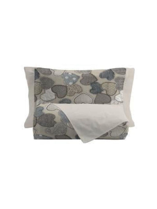 Amo La Casa Bettbezug-Set Einzelbett mit Kissenbezug 150x200 White