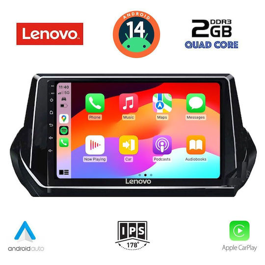Lenovo Автомобилна Аудио Система (Блутут/USB/AUX/WiFi/GPS/Apple-Carplay/Android-Auto) с Тъчскрийн 9"