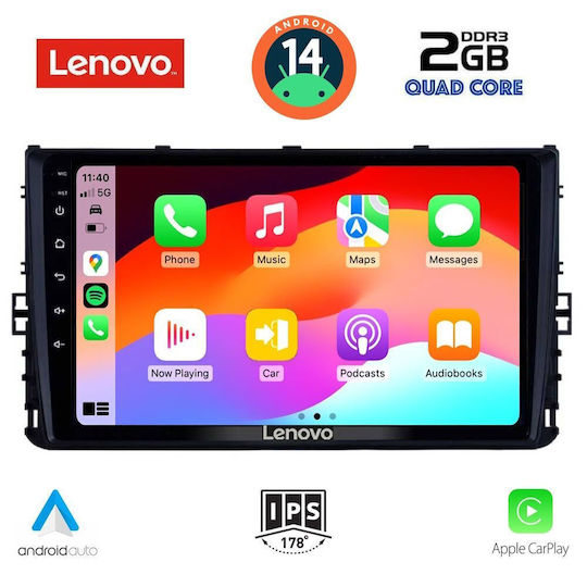 Lenovo Ηχοσύστημα Αυτοκινήτου για Volkswagen Polo / T-Roc / T-Cross 2017> (Bluetooth/USB/AUX/WiFi/GPS/Apple-Carplay/Android-Auto) με Οθόνη Αφής 9"