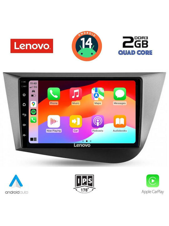 Lenovo Ηχοσύστημα Αυτοκινήτου για Seat Leon 2005-2012 (Bluetooth/USB/AUX/WiFi/GPS/Apple-Carplay/Android-Auto) με Οθόνη Αφής 9"