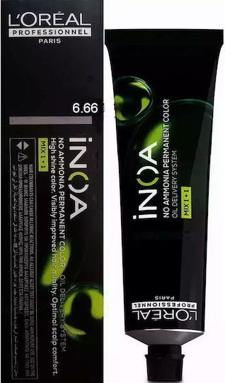 L'Oréal Professionnel Inoa Vopsea de Păr Fără Amoniac 6.66 Blond Închis Roșu Intens 60ml 60g