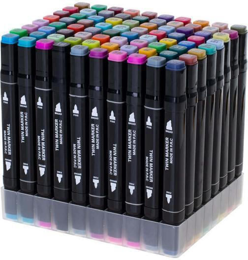 Fio Drawing Markers 30mm Thin Double Tip Set 80pcs